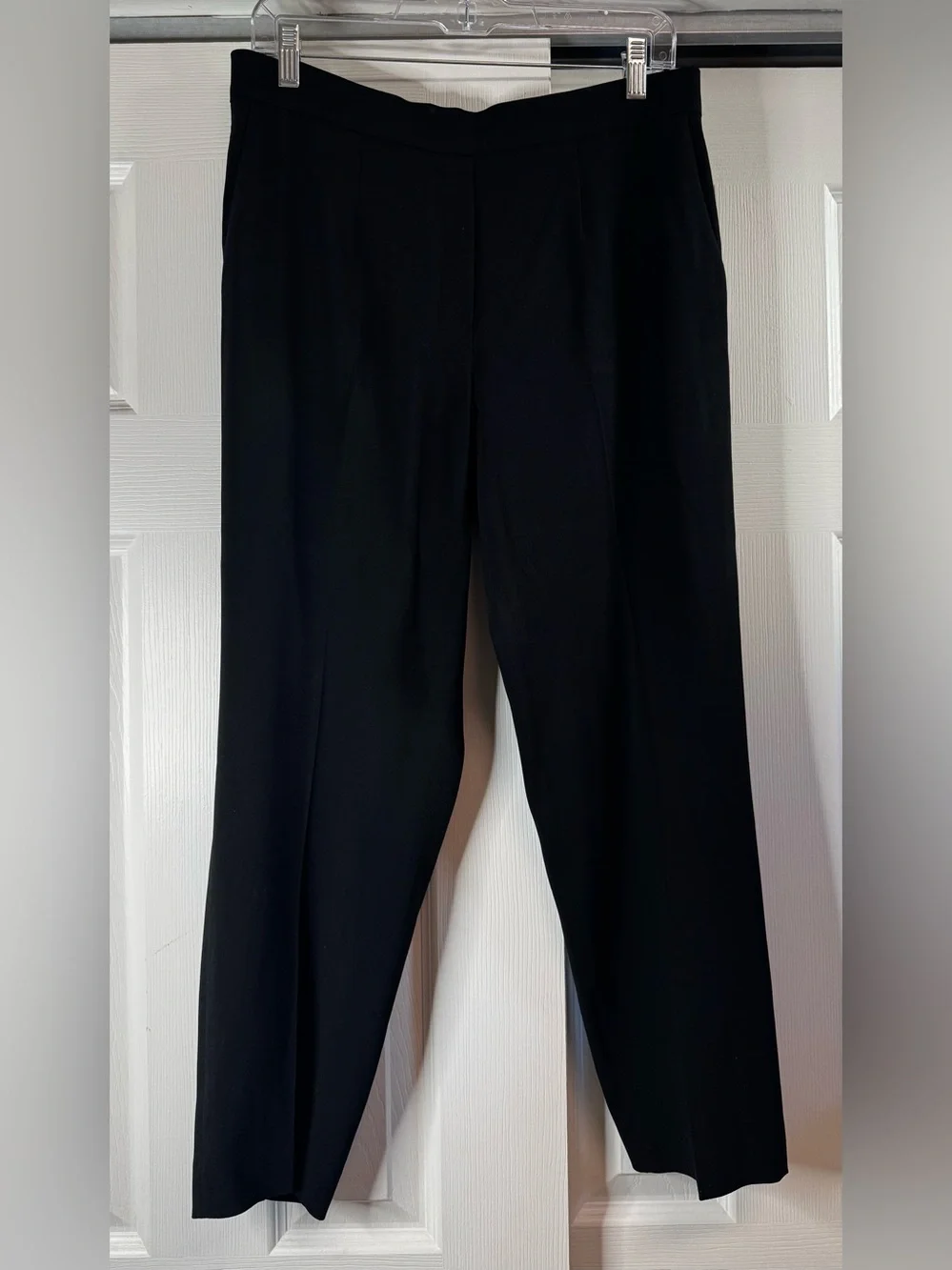 Babaton Black Pull On Elastic Waistband Straight-Leg Trousers - Size 12
